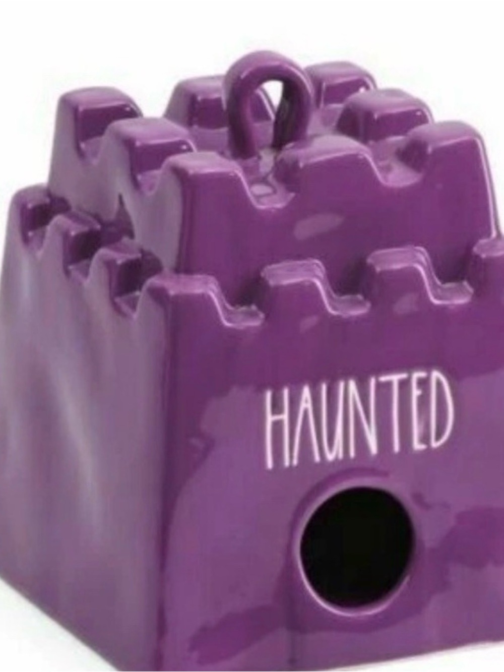 Rae Dunn Halloween Haunted Purple Ceramic birdhouse decor